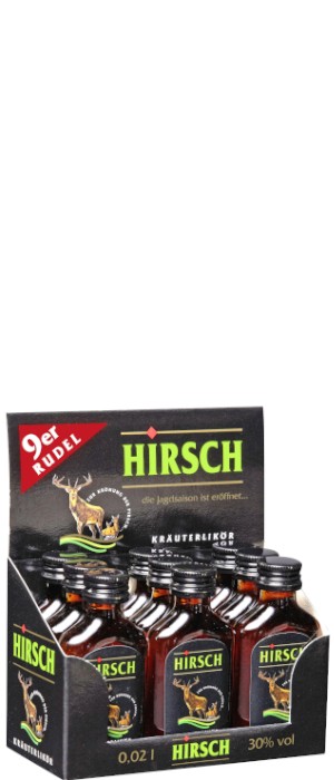 HIRSCH Kräuterlikör 30% vol. 0,02-l Tray mit 9 x 0,02-l